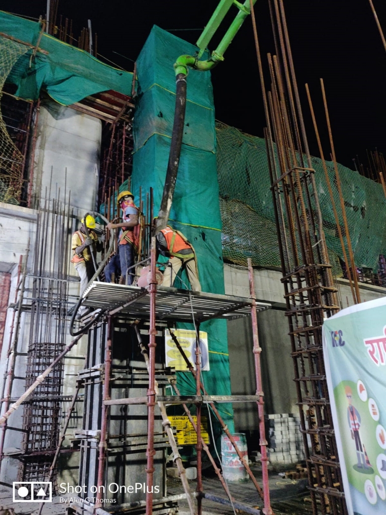 Level Column Port A5-A7 PL-PD1 Level Column Casting on progress. – Kochi Metro Rail Ltd.