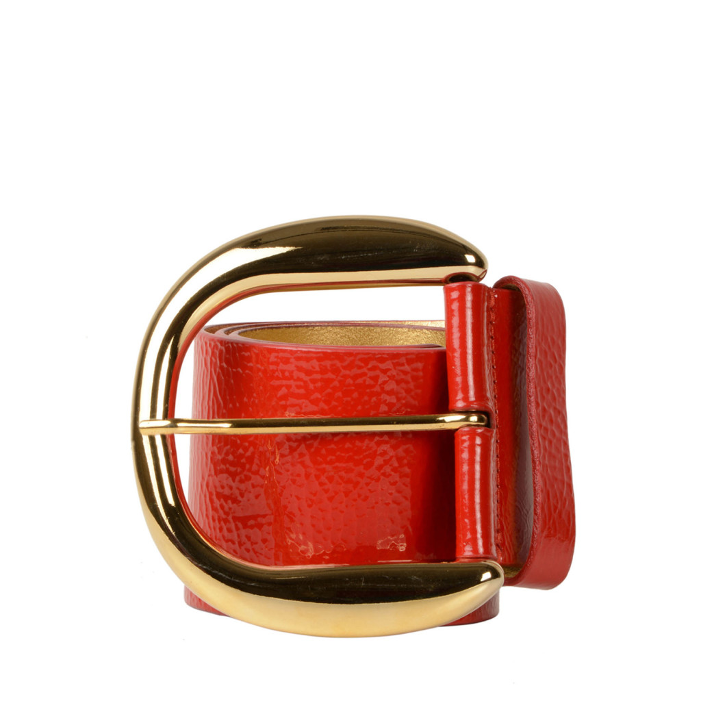 Dolce & Gabbana Wide Red Patent Leather Belt LabelCentric