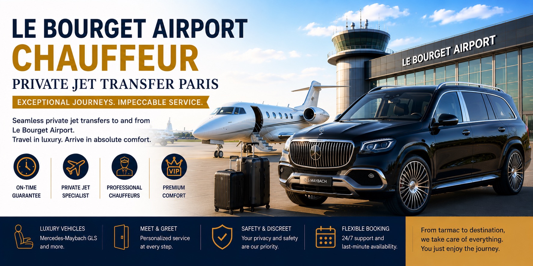Le Bourget Airport Chauffeur | Private Jet Transfer Paris