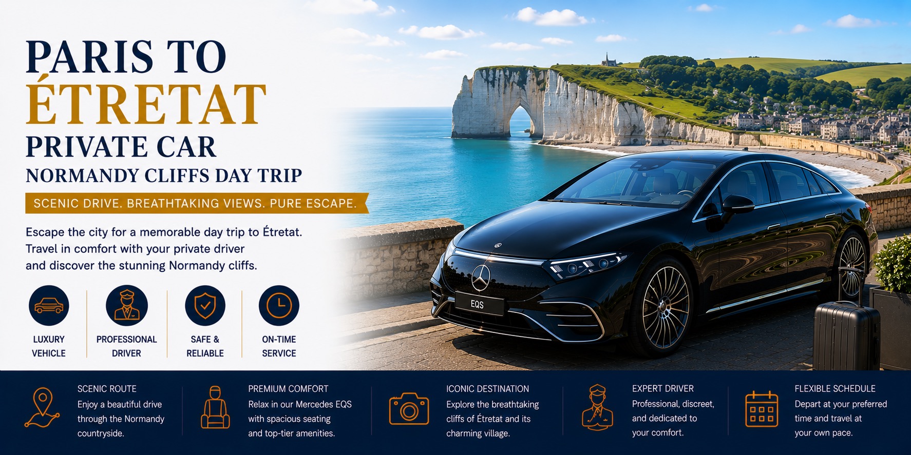 Paris to Étretat Private Car | Normandy Cliffs Day Trip