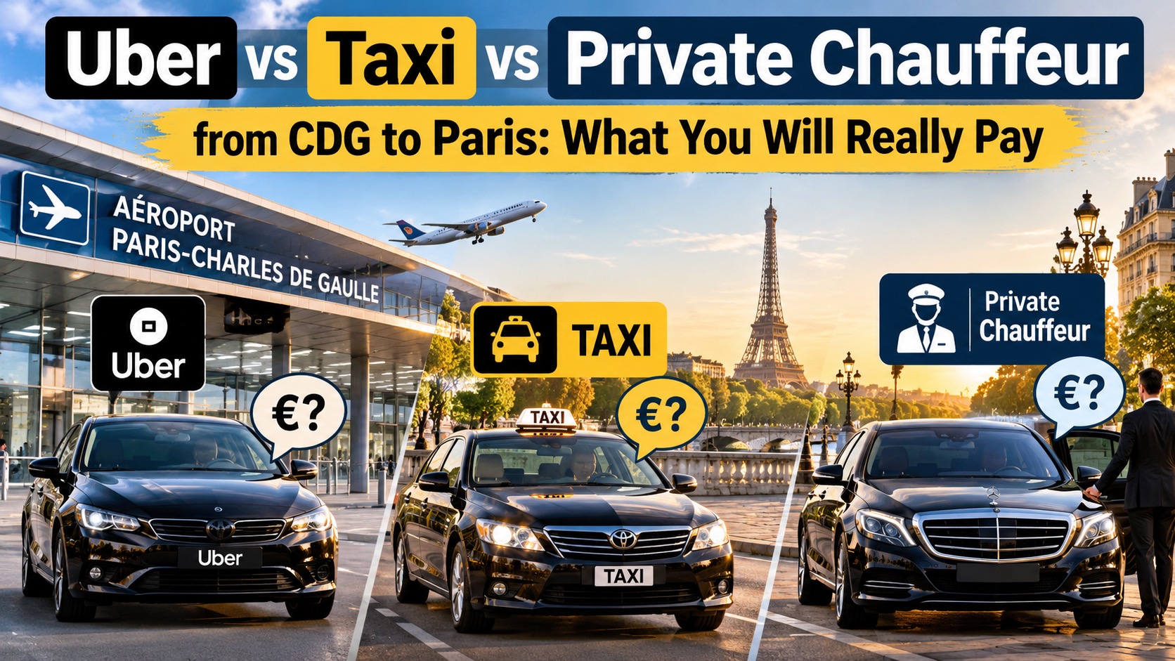 Uber vs Taxi vs Chauffeur from CDG