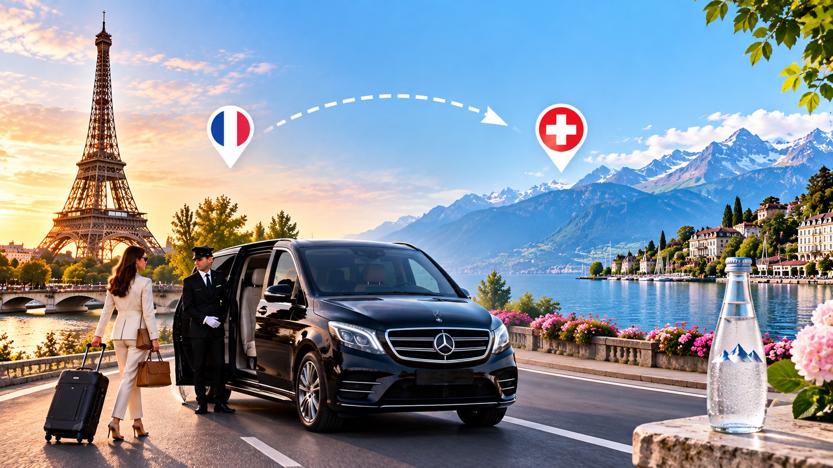 Paris to Evian private transfer