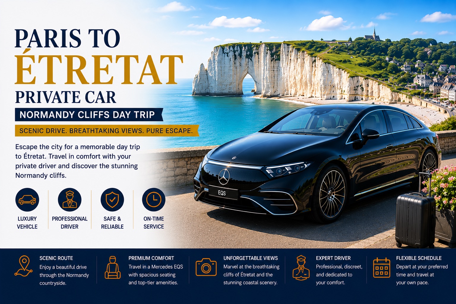 Paris to Étretat Private Car 