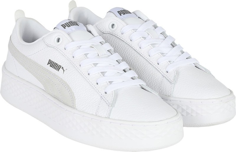 puma smash platform l white