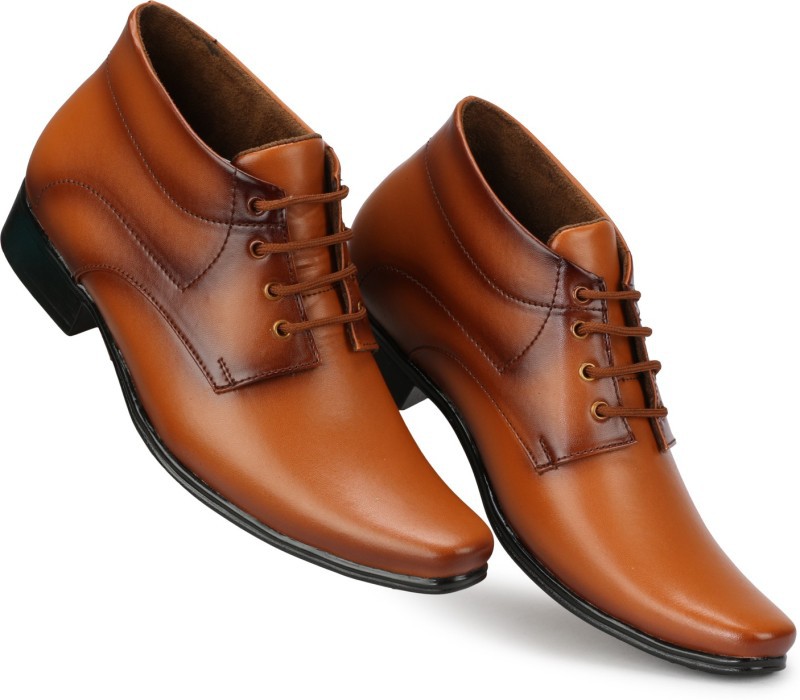 KrazyBee - Kraasa Long OfficeWear Lace Up For Men(Tan)