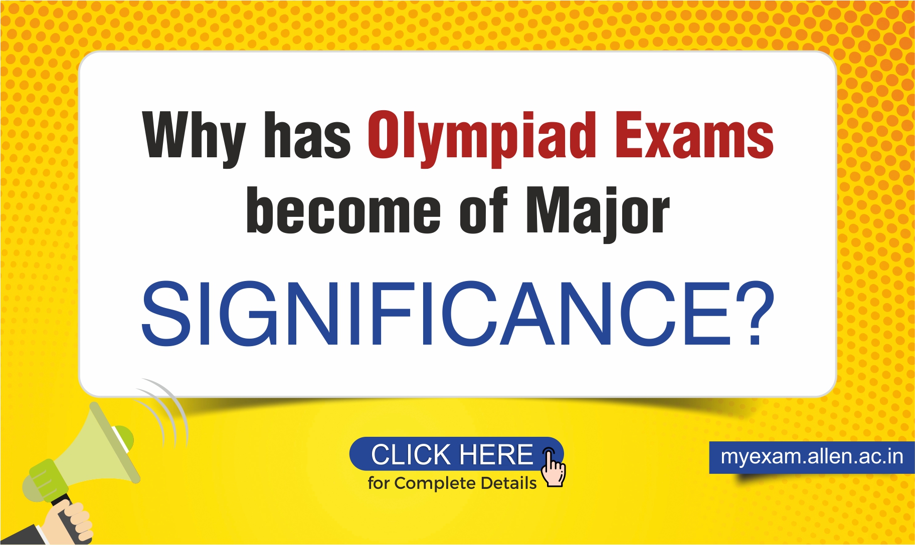 Why has Olympiad Exams of major significance? My Exam