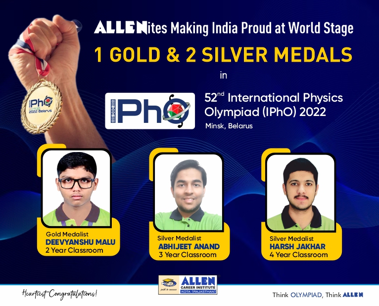 ALLEN Students Won 1 Gold Medals, 4 Silver Medals & 2 Bronze Medals in