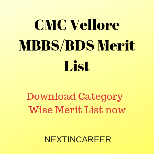 cmc vellore mbbs merit list 2020 download category wise cmc doctors note