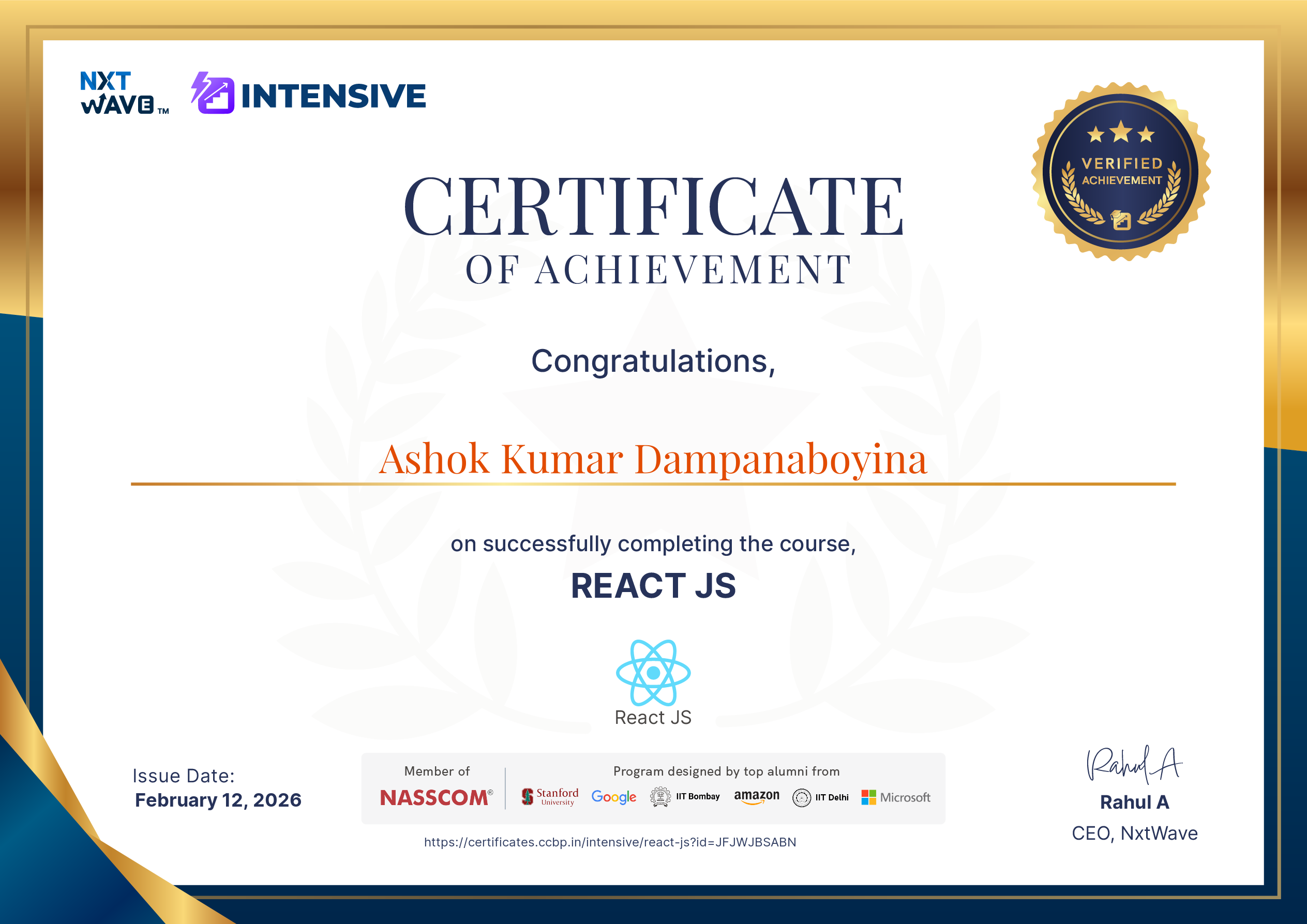 Ashok Kumar Dampanaboyina - Full Stack Web Developer (MERN) | React.js ...
