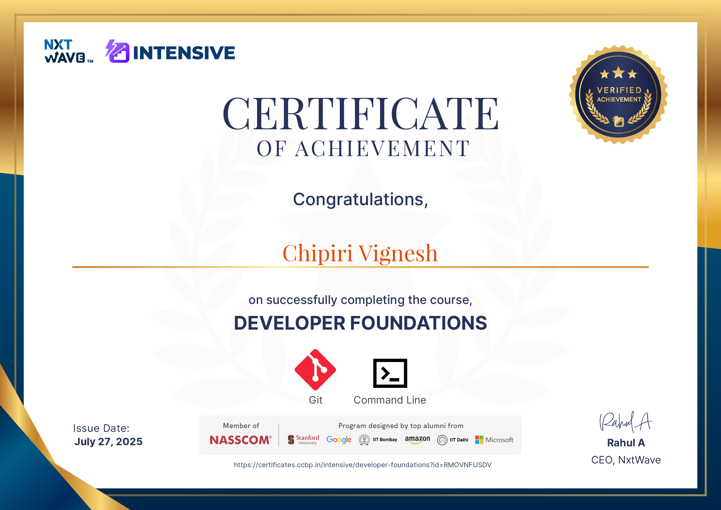 Chipiri Vignesh - Aspiring MERN Stack Developer | CCBPian at NxtWave ...