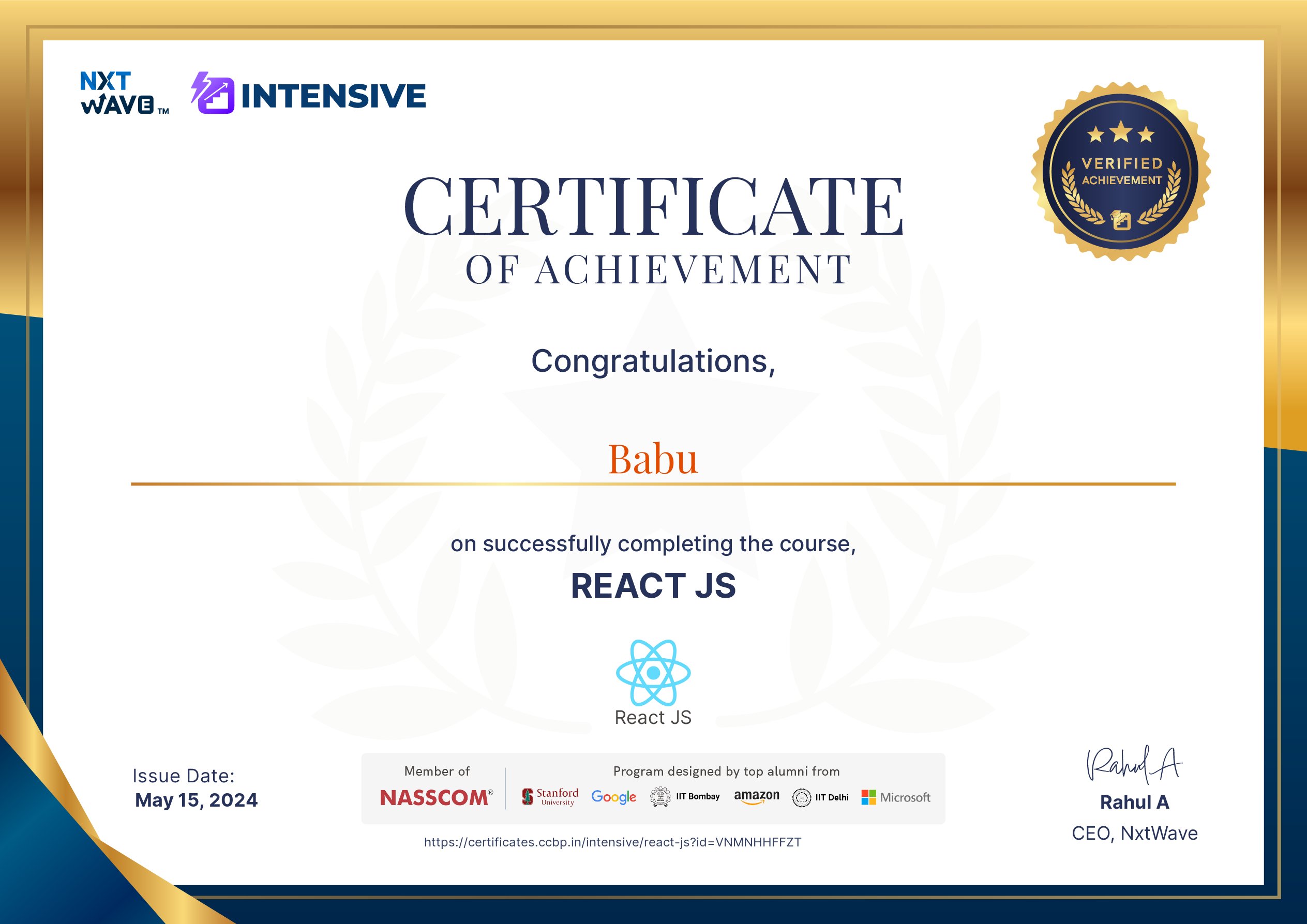 BABU THUMMA - Aspiring JAVA FULL Stack Developer | CCBPian at NxtWave ...