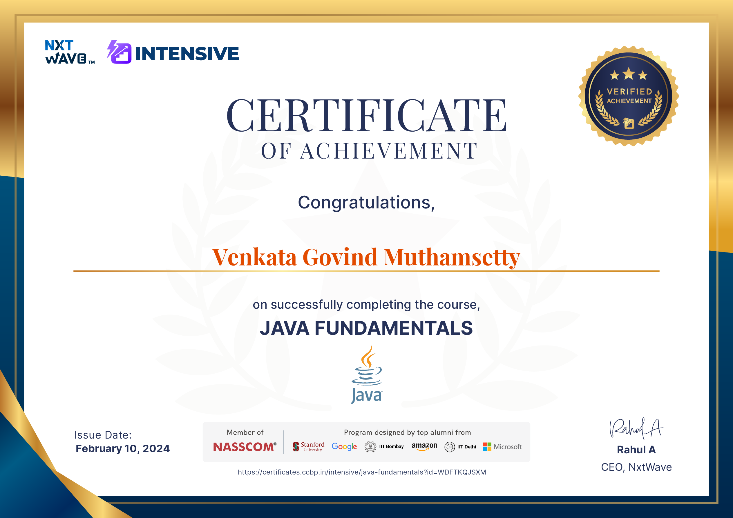 Venkata Govind Muthamsetty - Aspiring Java full Stack Developer ...