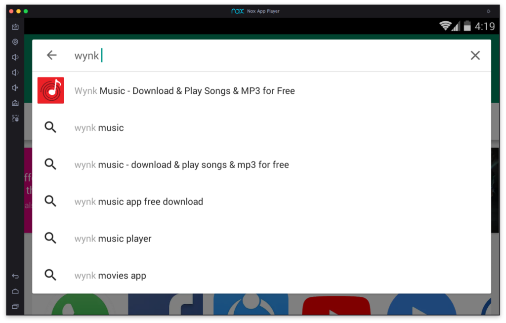 Install Wynk Music for PC