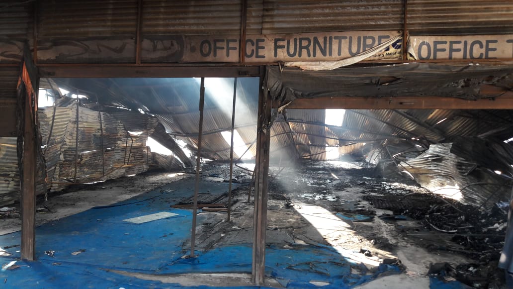 Chandigarh Major fire in Lakhnaur furniture market; 17 shops gutted
