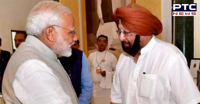 Punjab CM Captain Amarinder Singh meets PM Narendra Modi in Parliament to discuss SYL Canal issue Punjab CM Captain Amarinder Singh meets PM Narendra Modi in Parliament to discuss SYL Canal issue