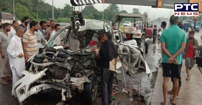 Jalandhar: One person died, three injured in a road accident near Jalandhar-Amritsar Highway Jalandhar: One person died, three injured in a road accident near Jalandhar-Amritsar Highway