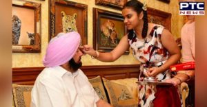 CAPT AMARINDER SINGH To 5 GIRLS TIE RAKHIS AS TOKEN OF RAKSHA BANDHAN CELEBRATION