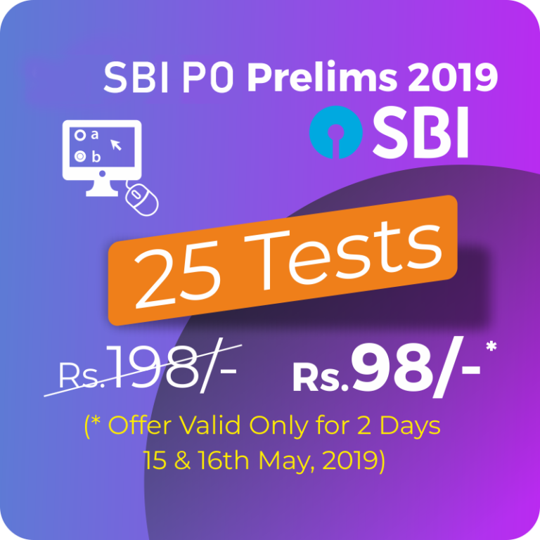Buy 25 SBI PO Prelims 2019 - Online Mock Test