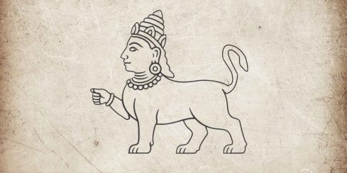 Purusha-mriga depicted in South Indian temple art