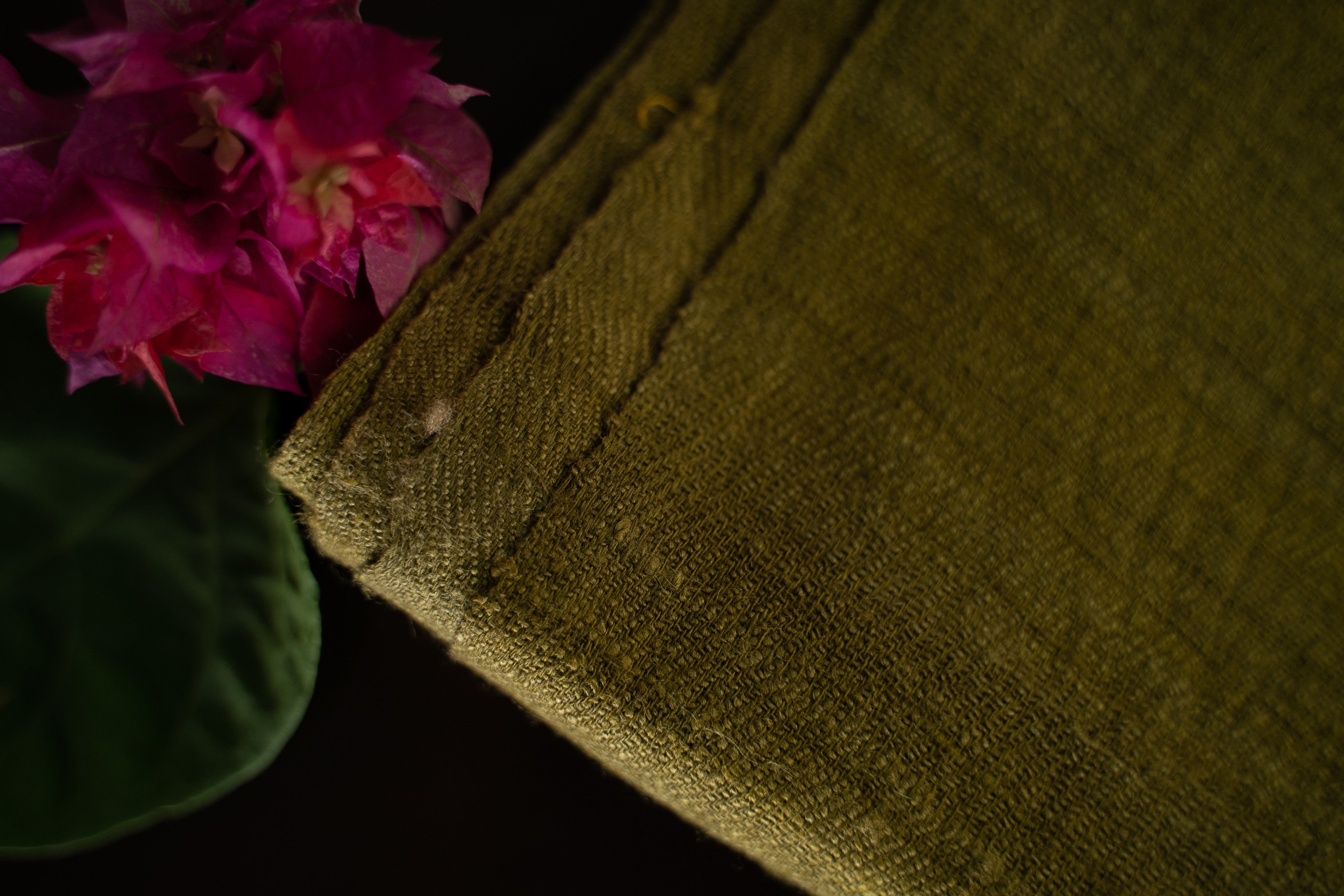 Handwoven Eri Silk Natural Dyed Fabric-Yellow - Turmeric