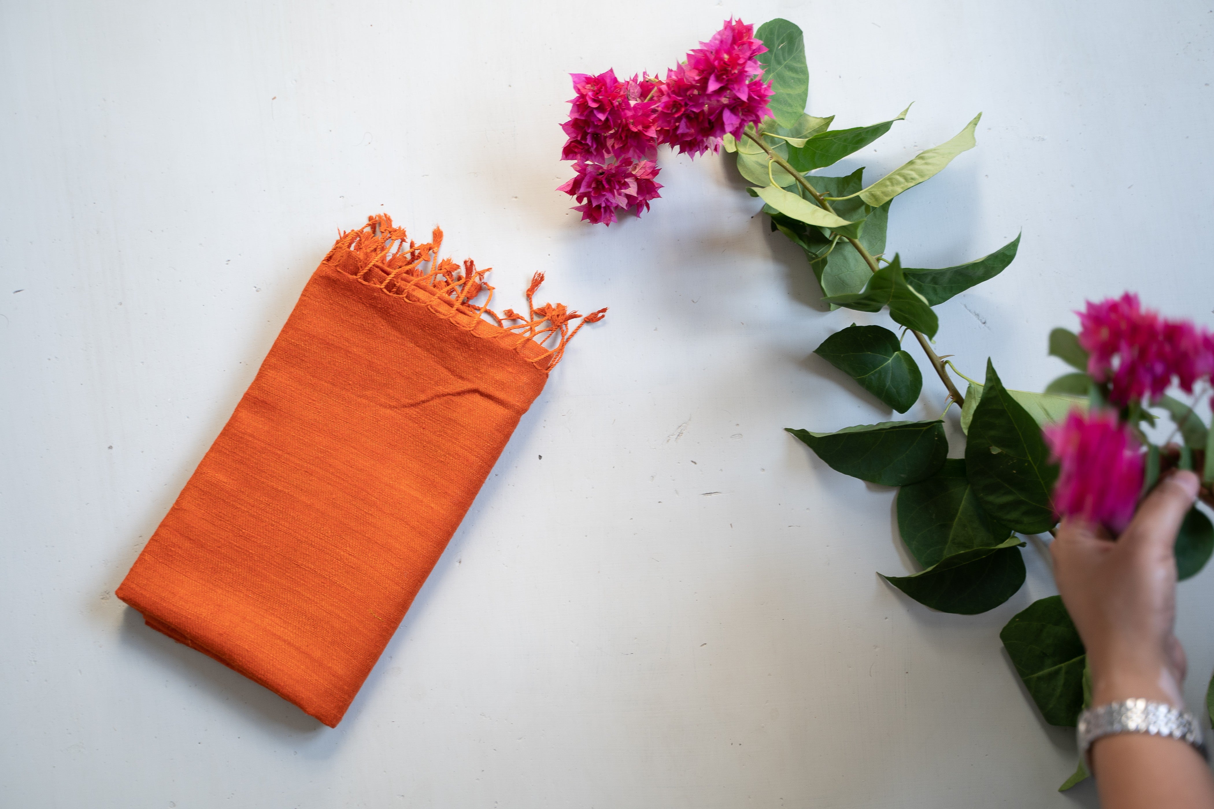 Handwoven Eri Silk Natural Dyed Fabric-Yellow - Turmeric