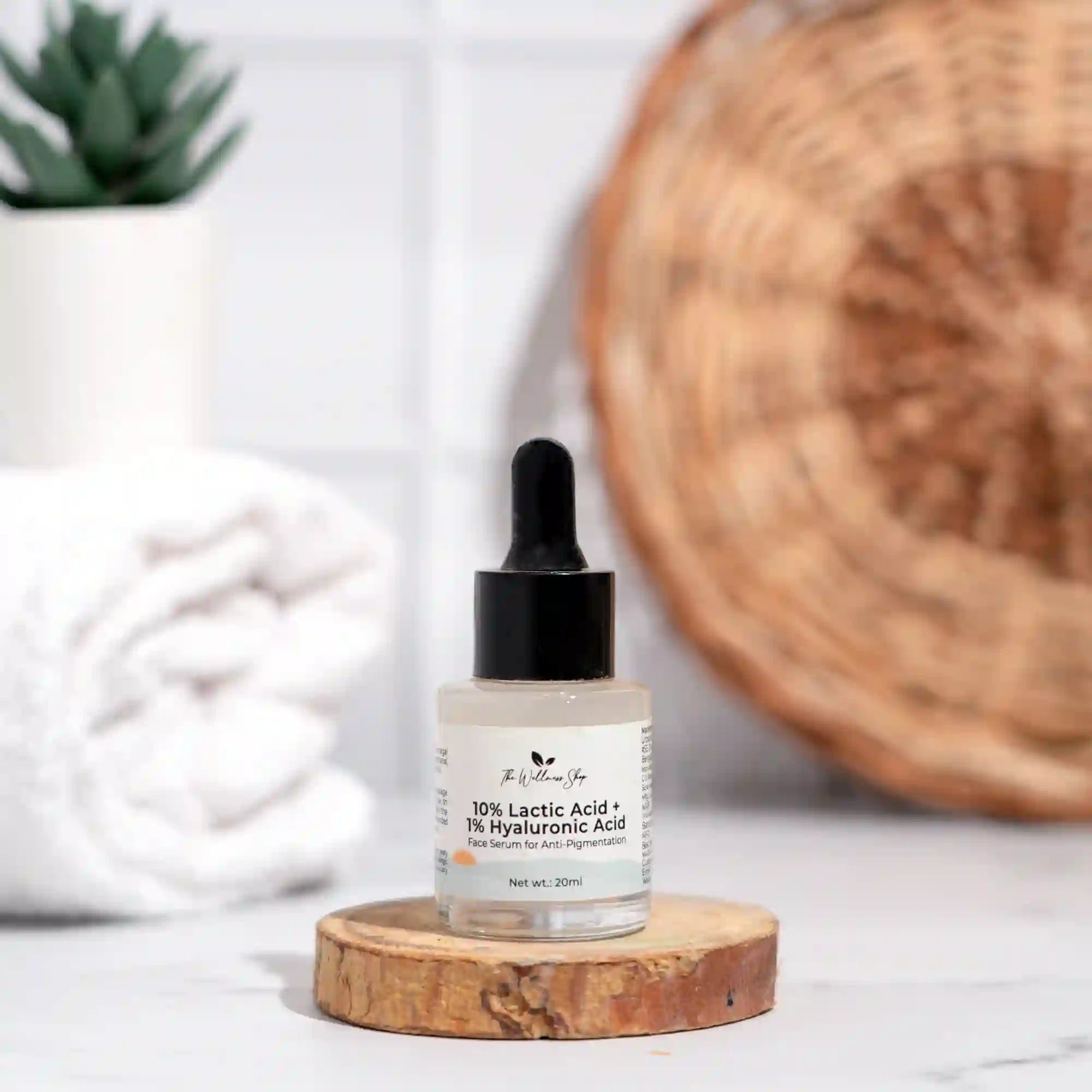 10% LACTIC ACID+ 1% HYALURONIC ACID - FACE SERUM FOR ANTI - PIGMENTATION-20ml