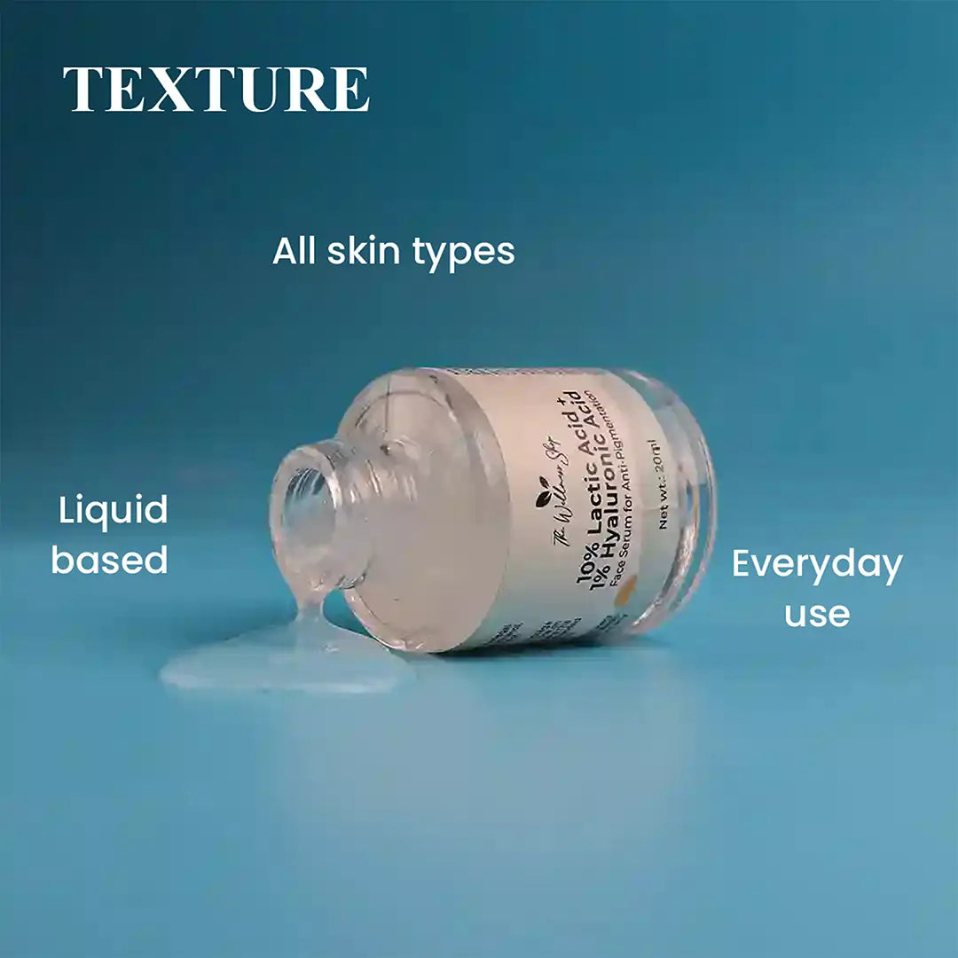 10% LACTIC ACID+ 1% HYALURONIC ACID - FACE SERUM FOR ANTI - PIGMENTATION-20ml