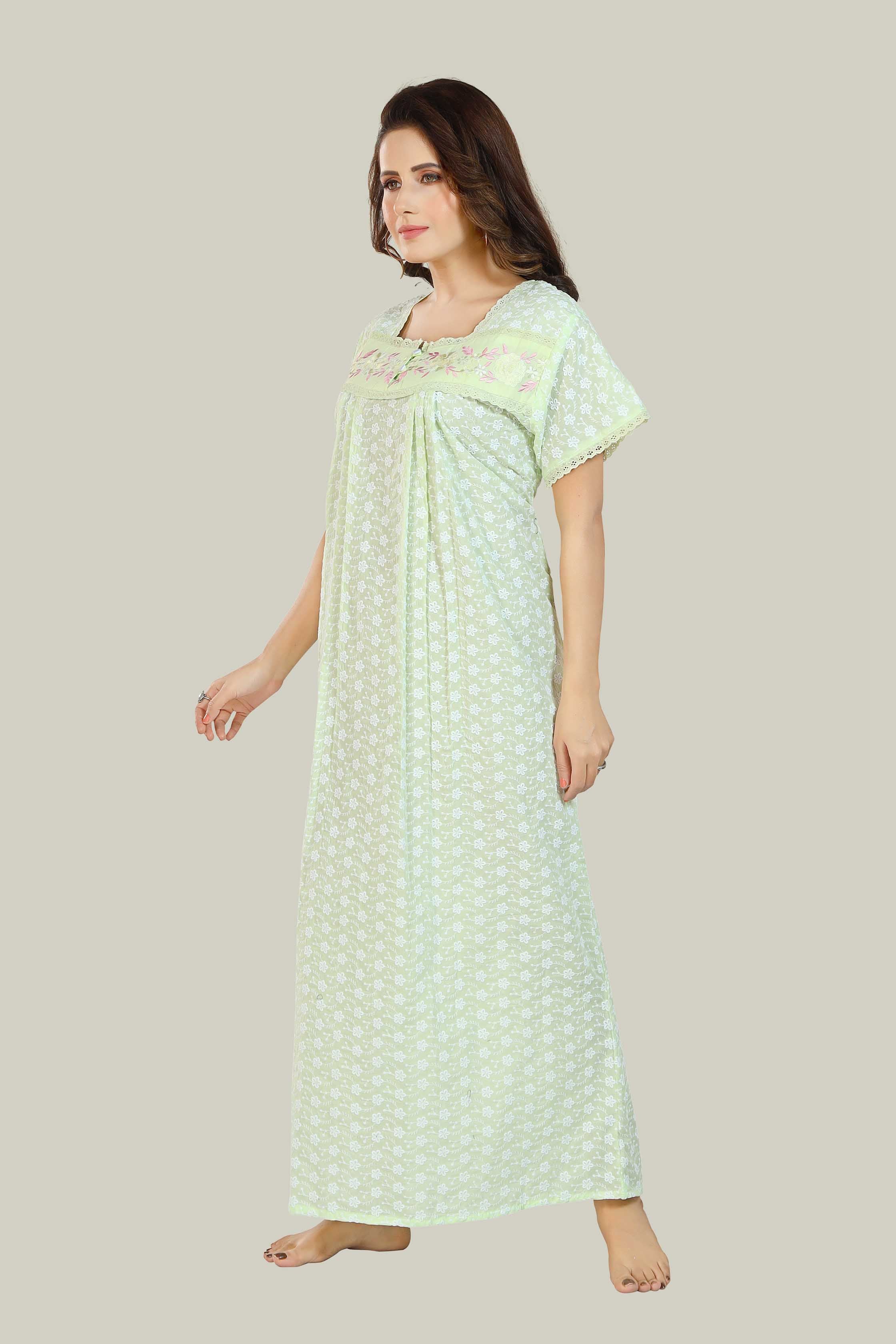 Mint Green Chikankari Arya-XL