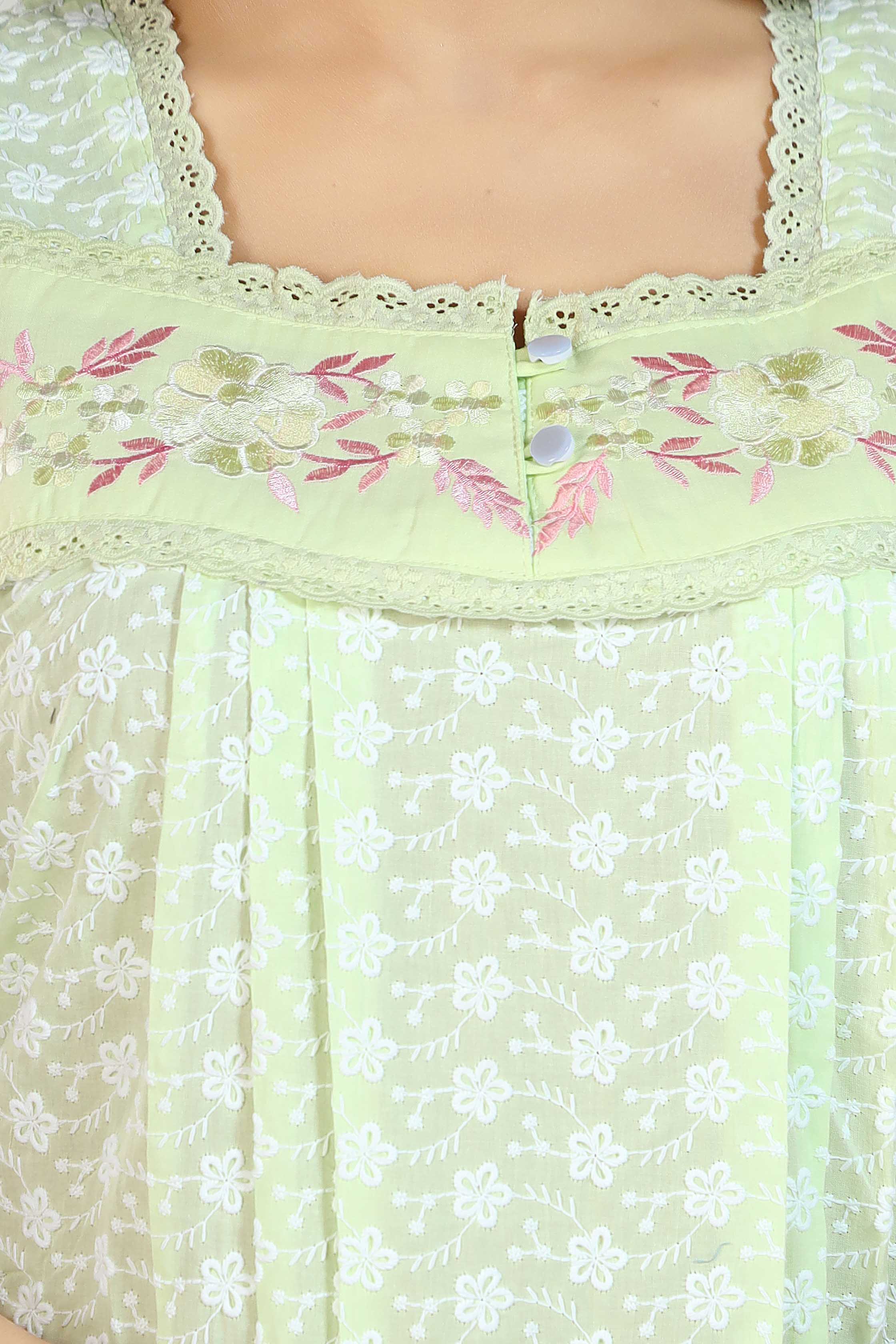 Mint Green Chikankari Arya-XL