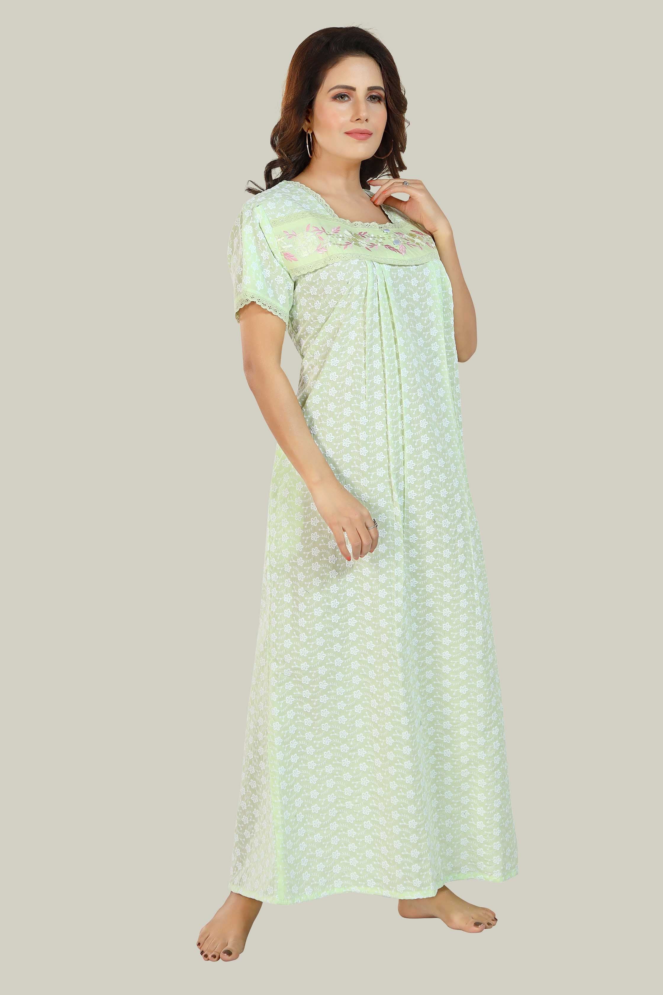 Mint Green Chikankari Arya-XL