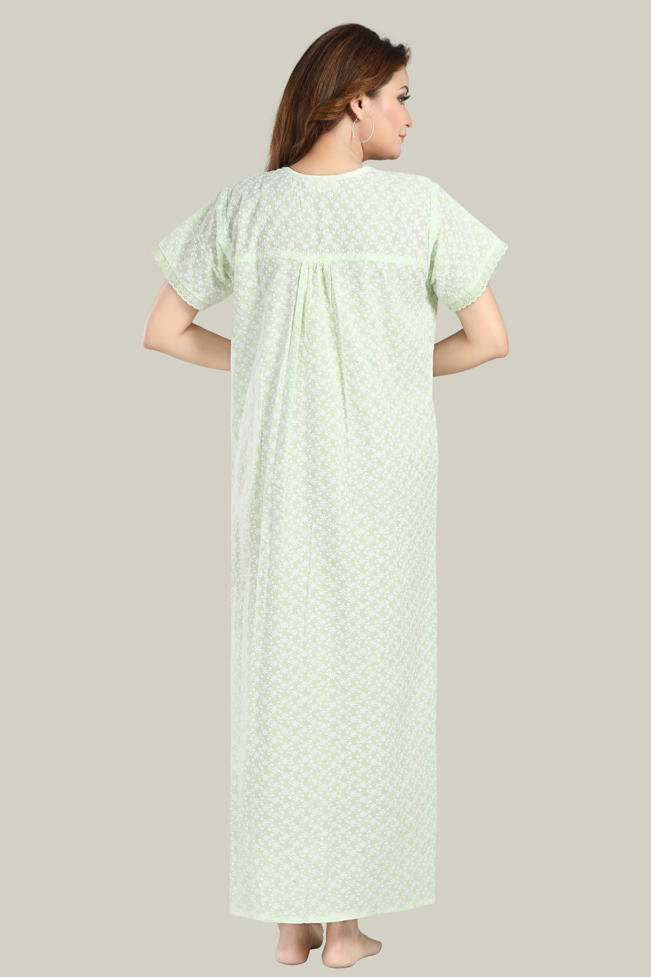 Mint Green Chikankari Elena-XL