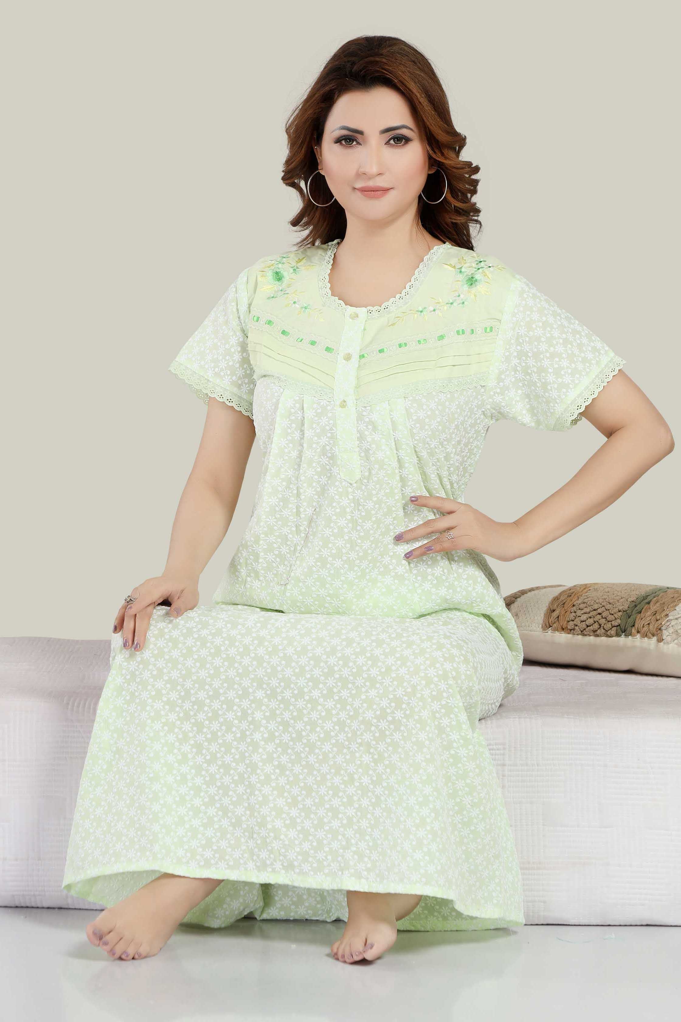 Mint Green Chikankari Elena-XL