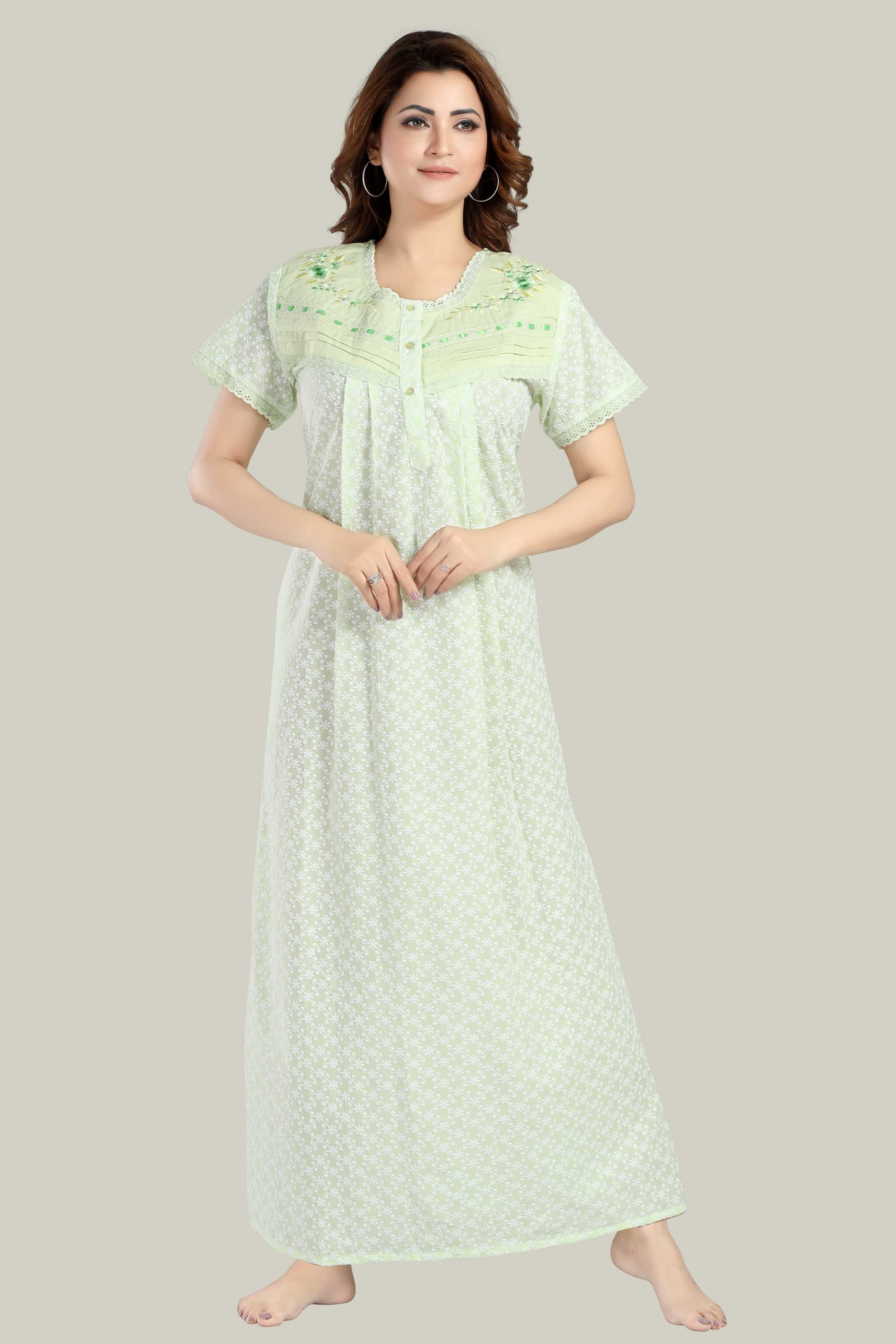 Mint Green Chikankari Elena-XL
