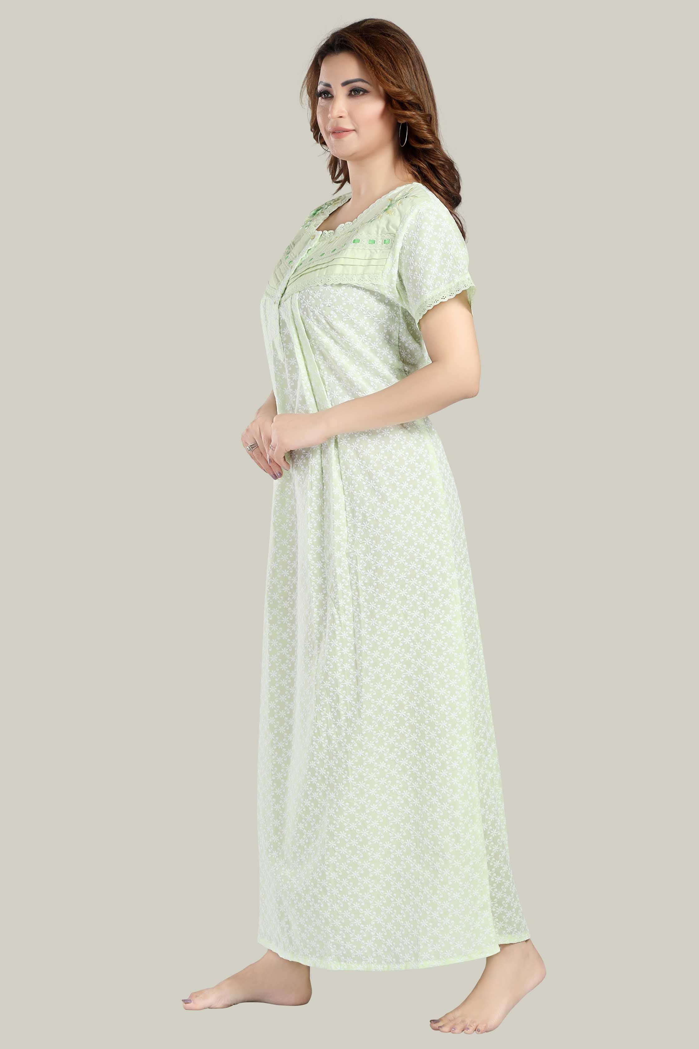 Mint Green Chikankari Elena-XL