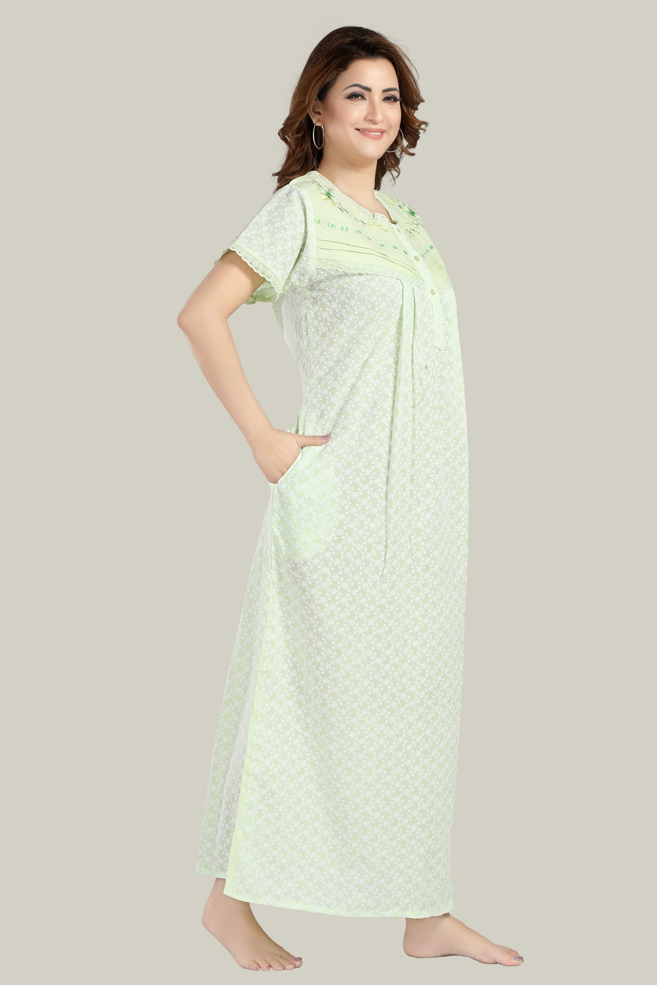 Mint Green Chikankari Elena-XL
