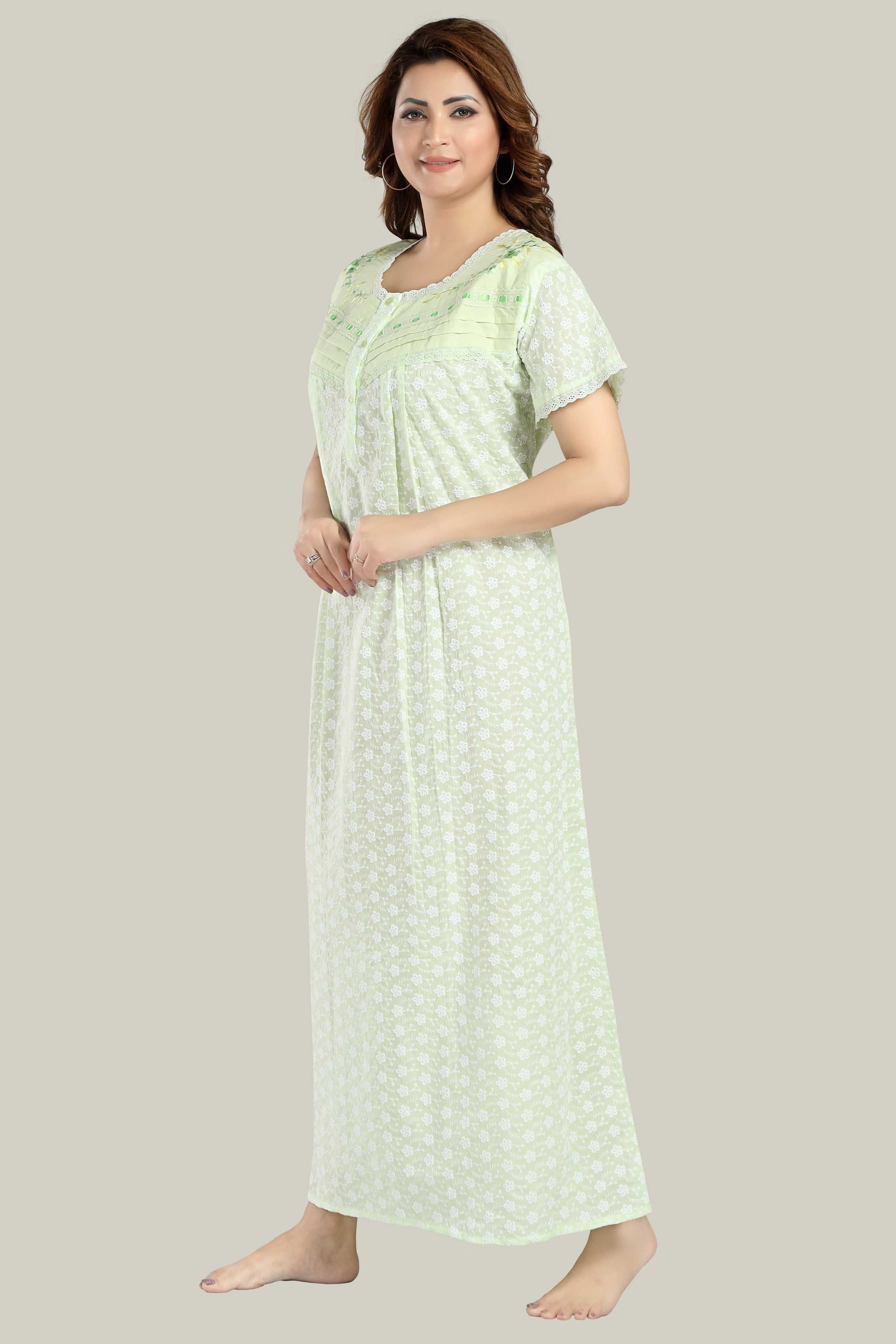 Mint Green Chikankari Sabrina-XL