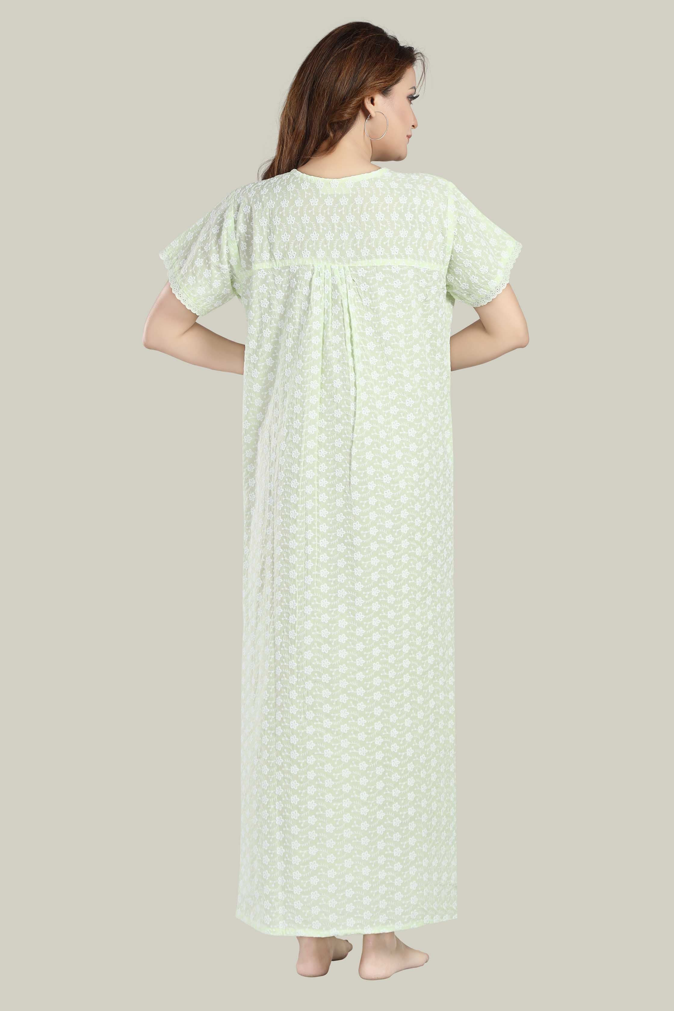 Mint Green Chikankari Sabrina-XL