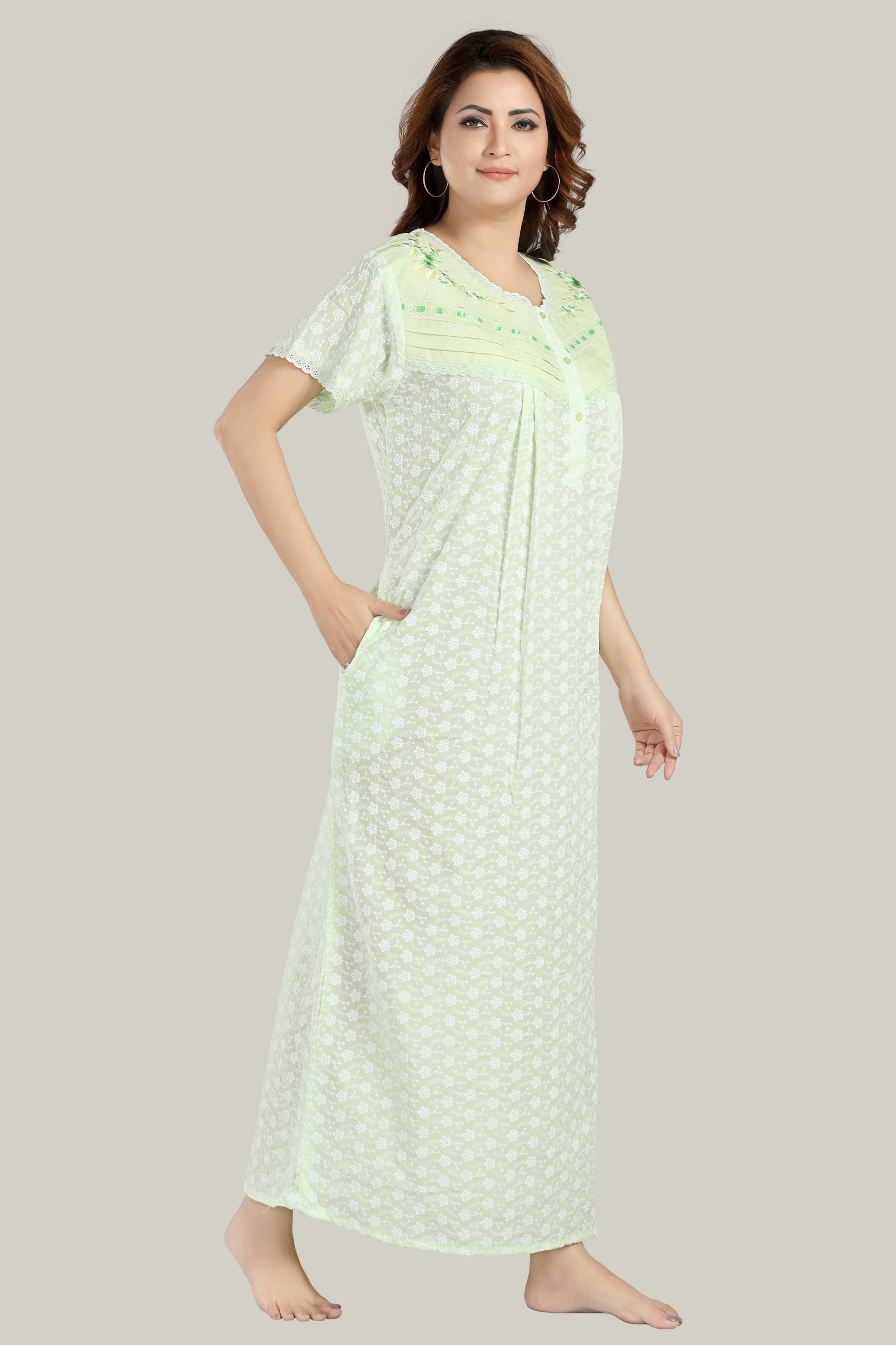 Mint Green Chikankari Sabrina-XL