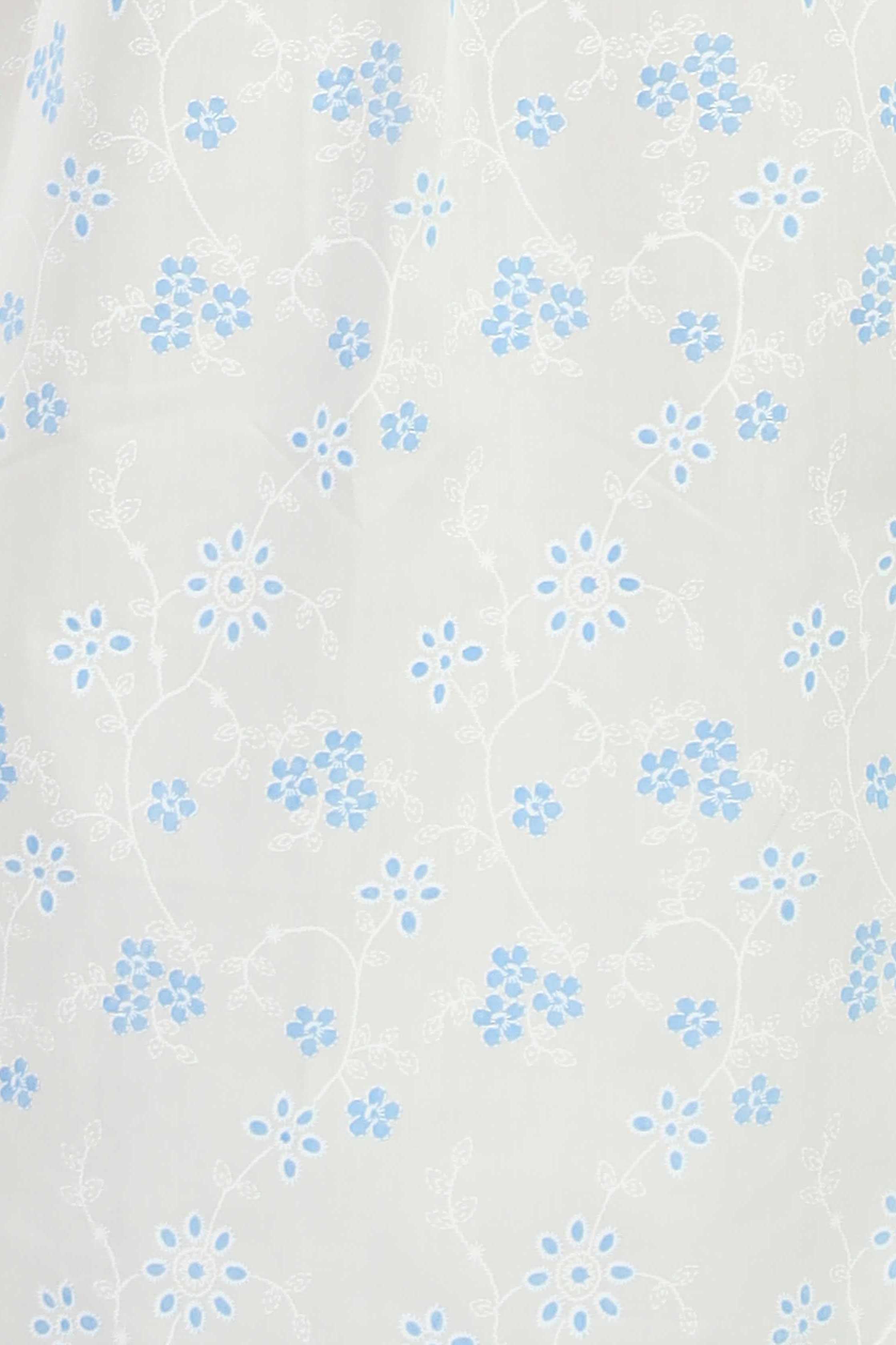 White Blue Pure Cotton Saara-2XL
