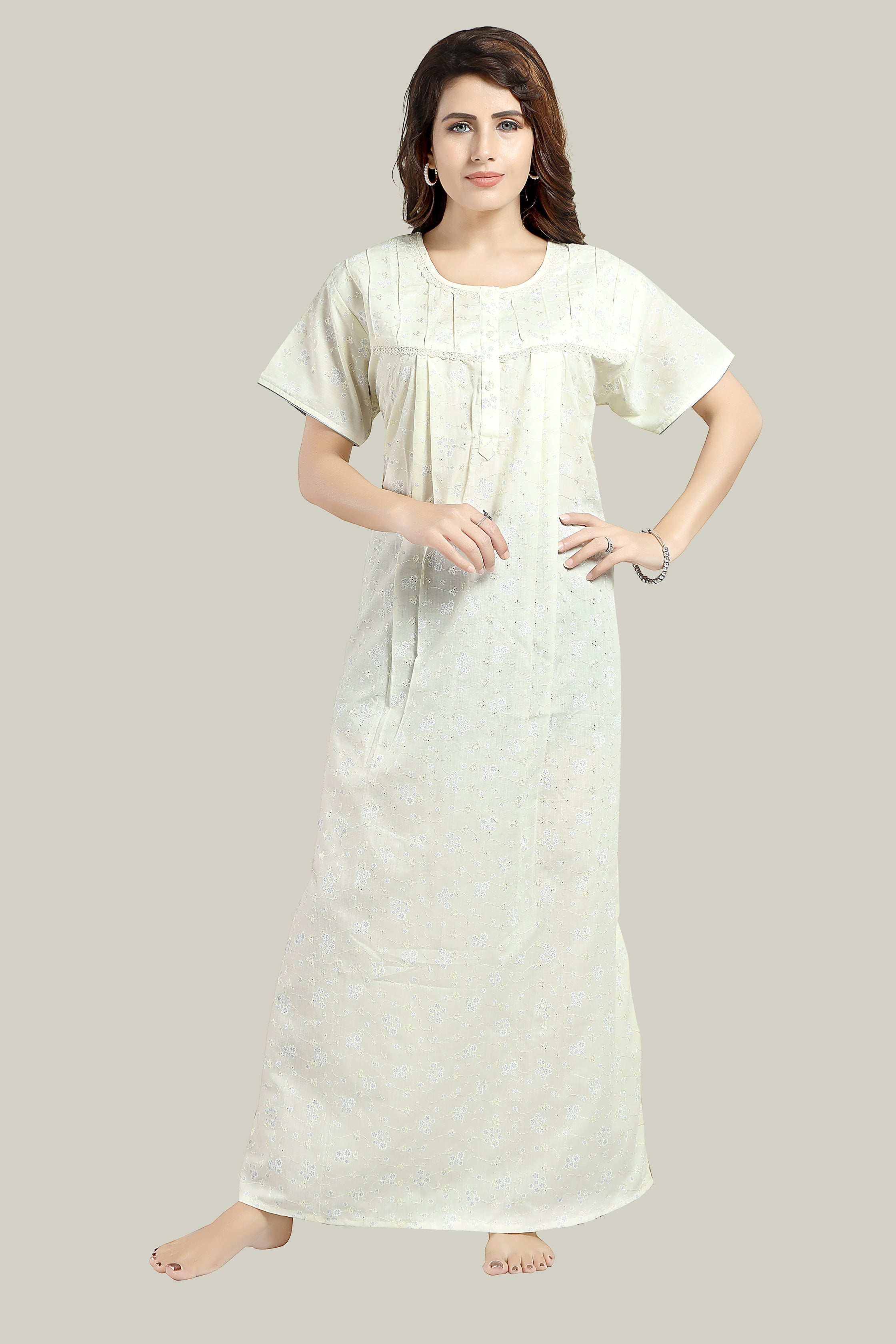 Lemon Yellow Chikankari Cotton Reva-2XL