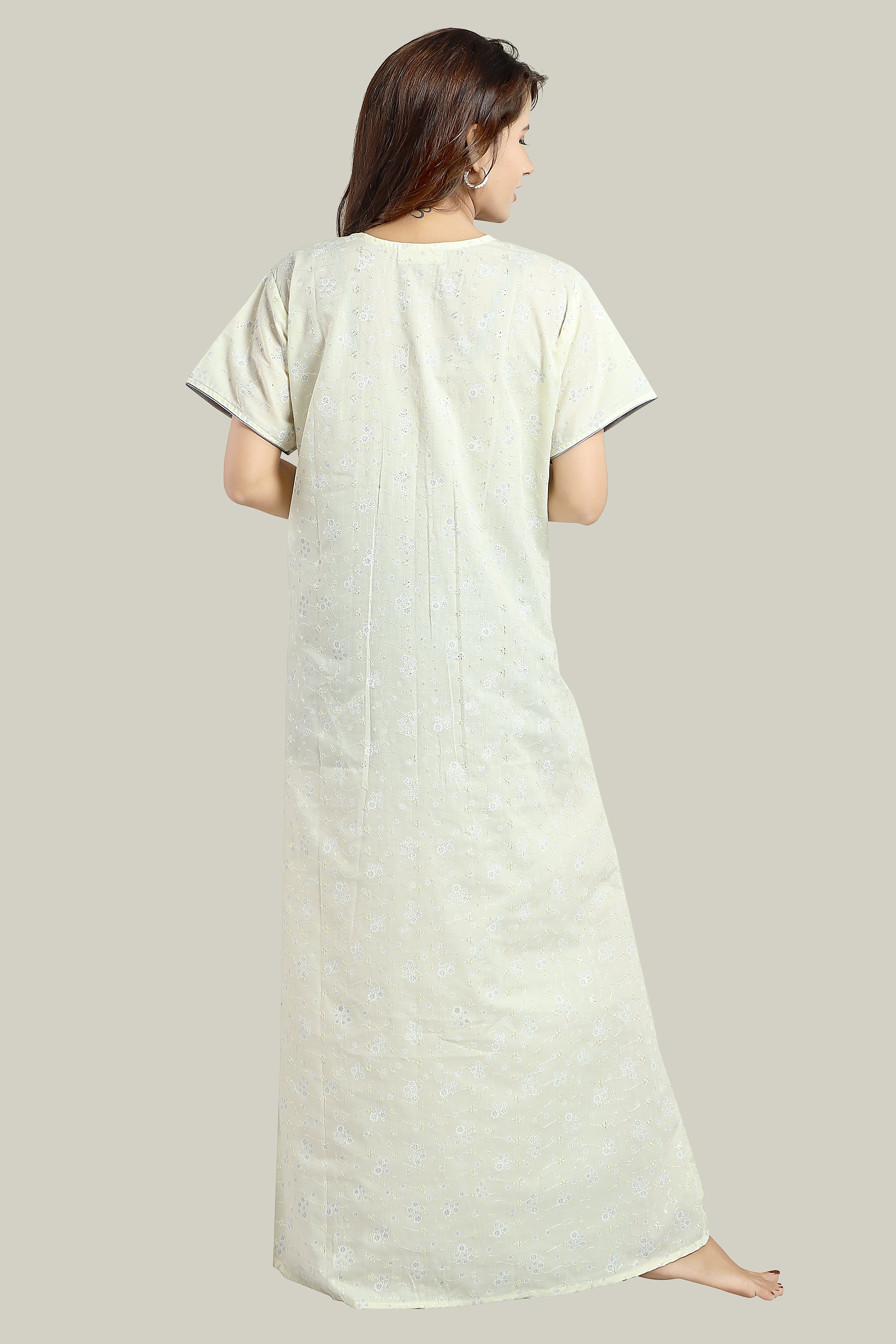 Lemon Yellow Chikankari Cotton Reva-L