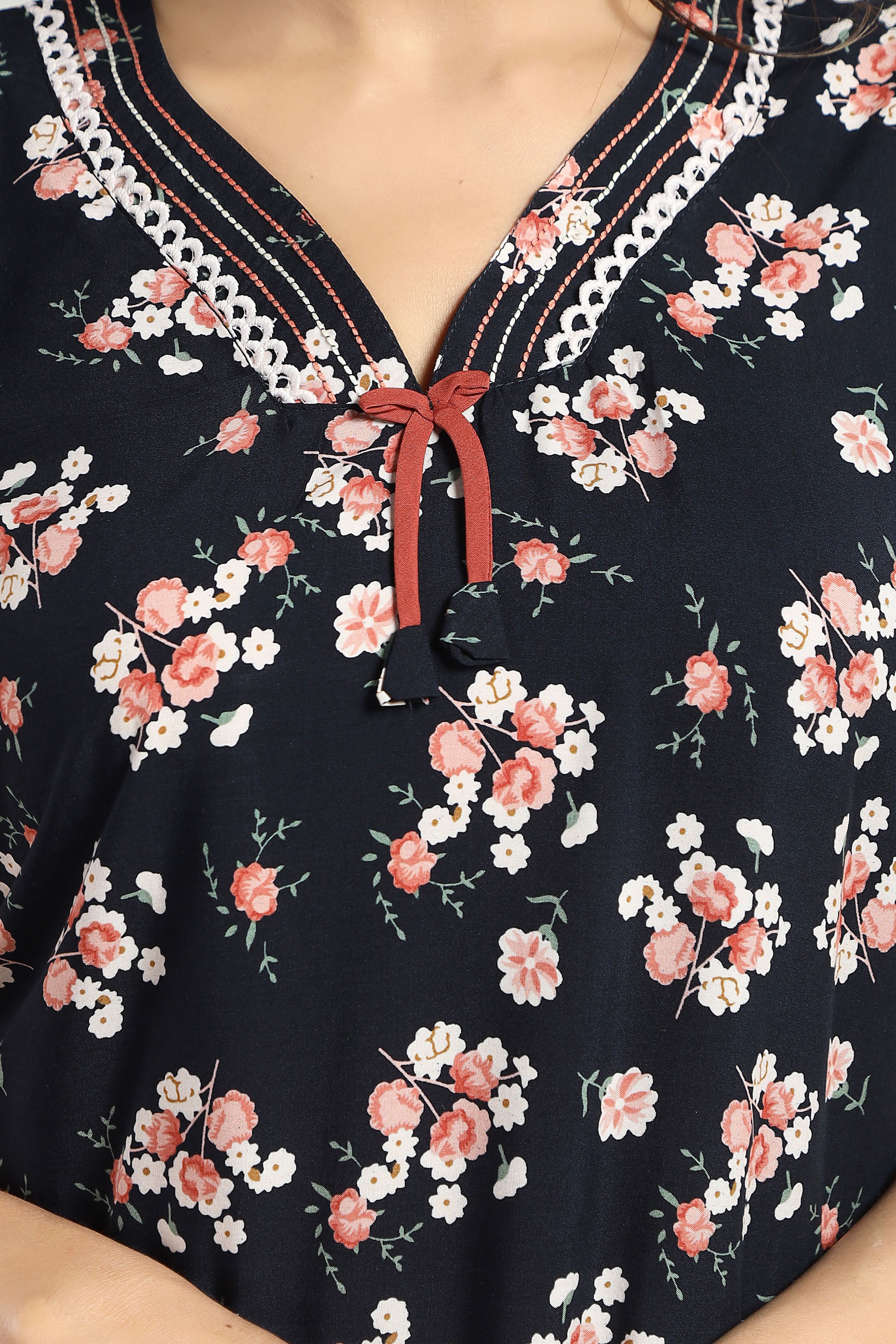 Navy Blue Reyon Dia-XL