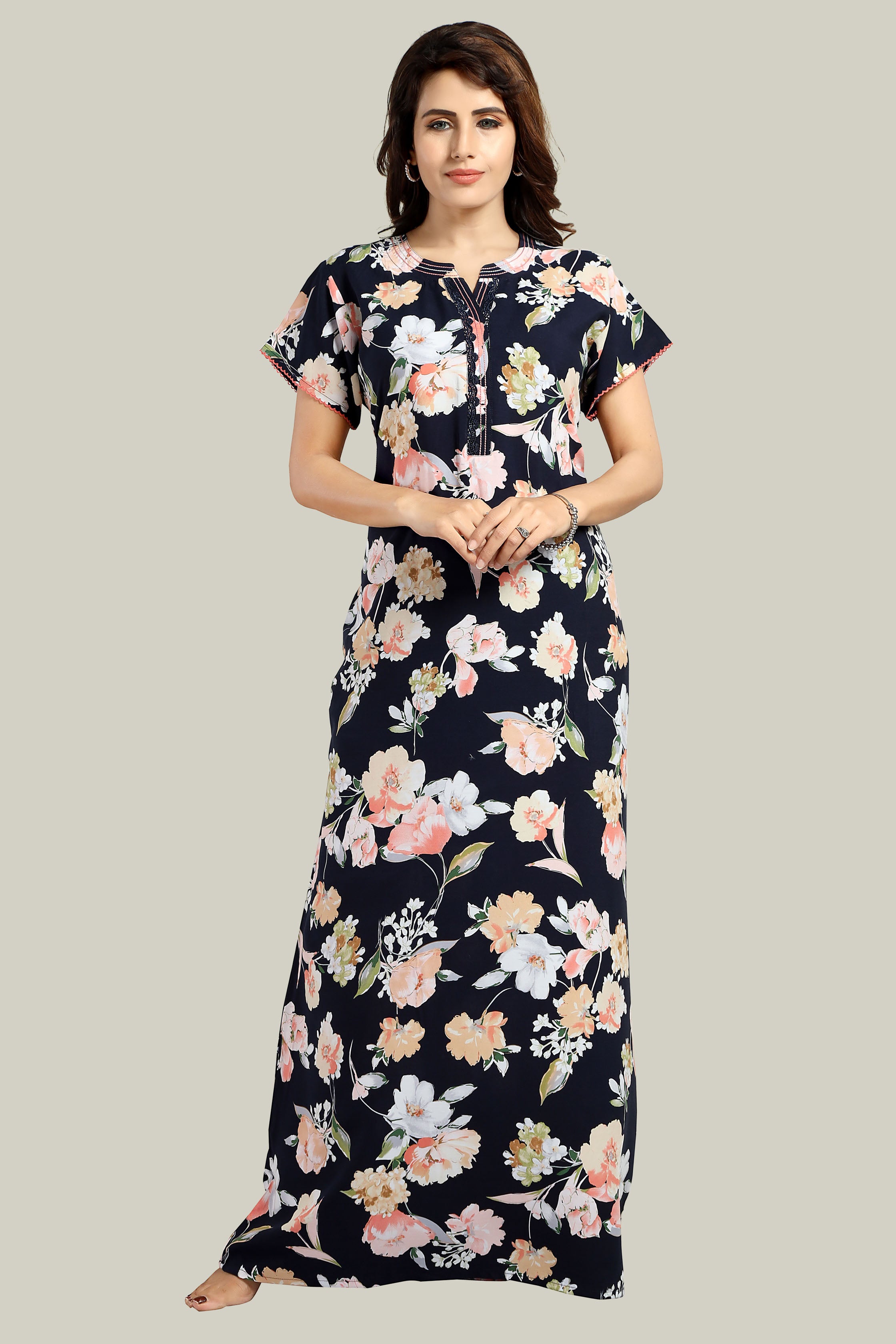 Navy Blue Reyon Ira-XL