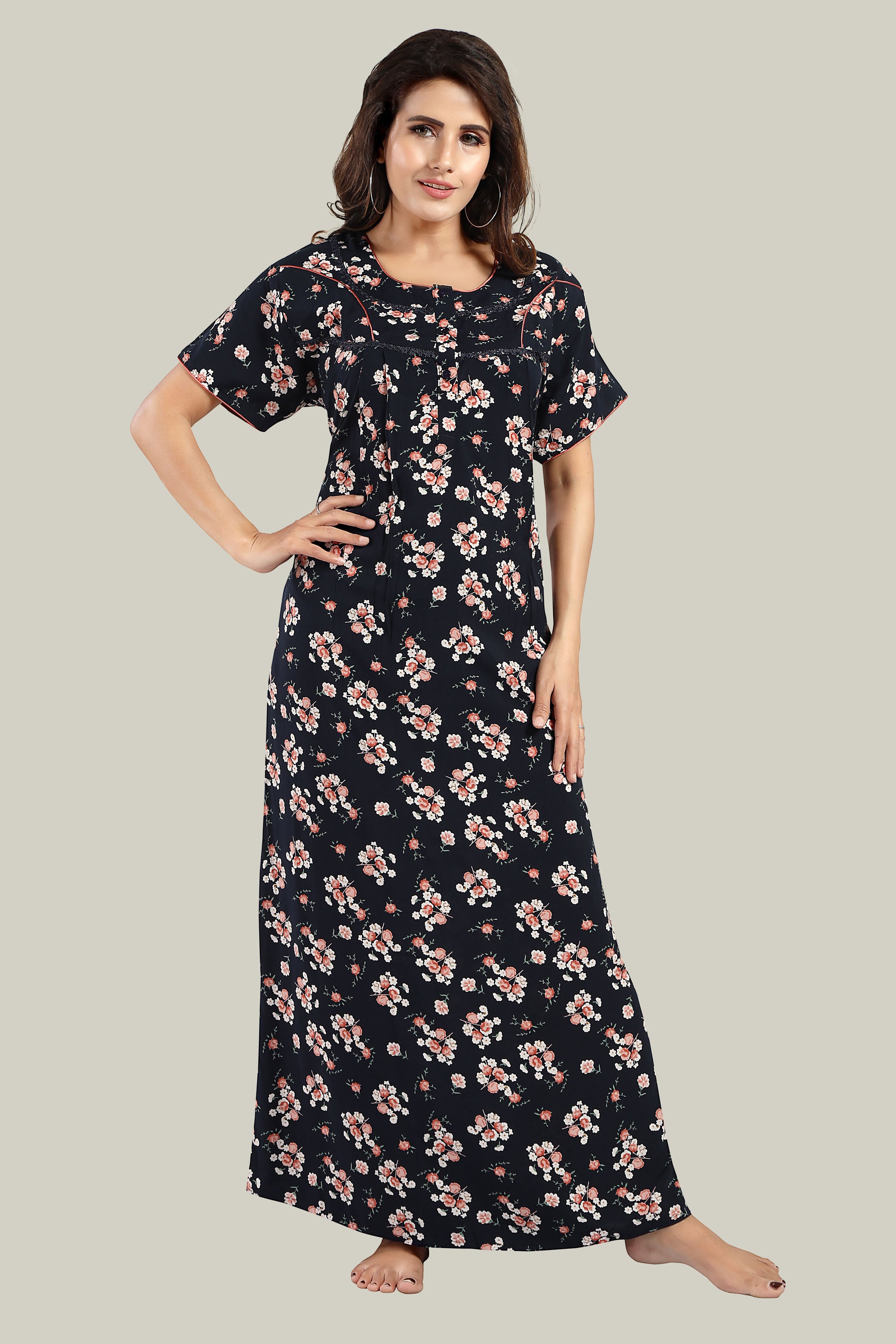 Navy Blue Reyon Sahana-L