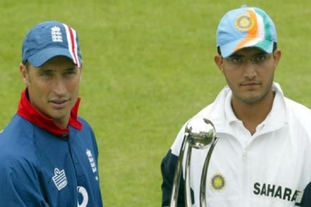 Sourav Ganguly with Naseer Hussain