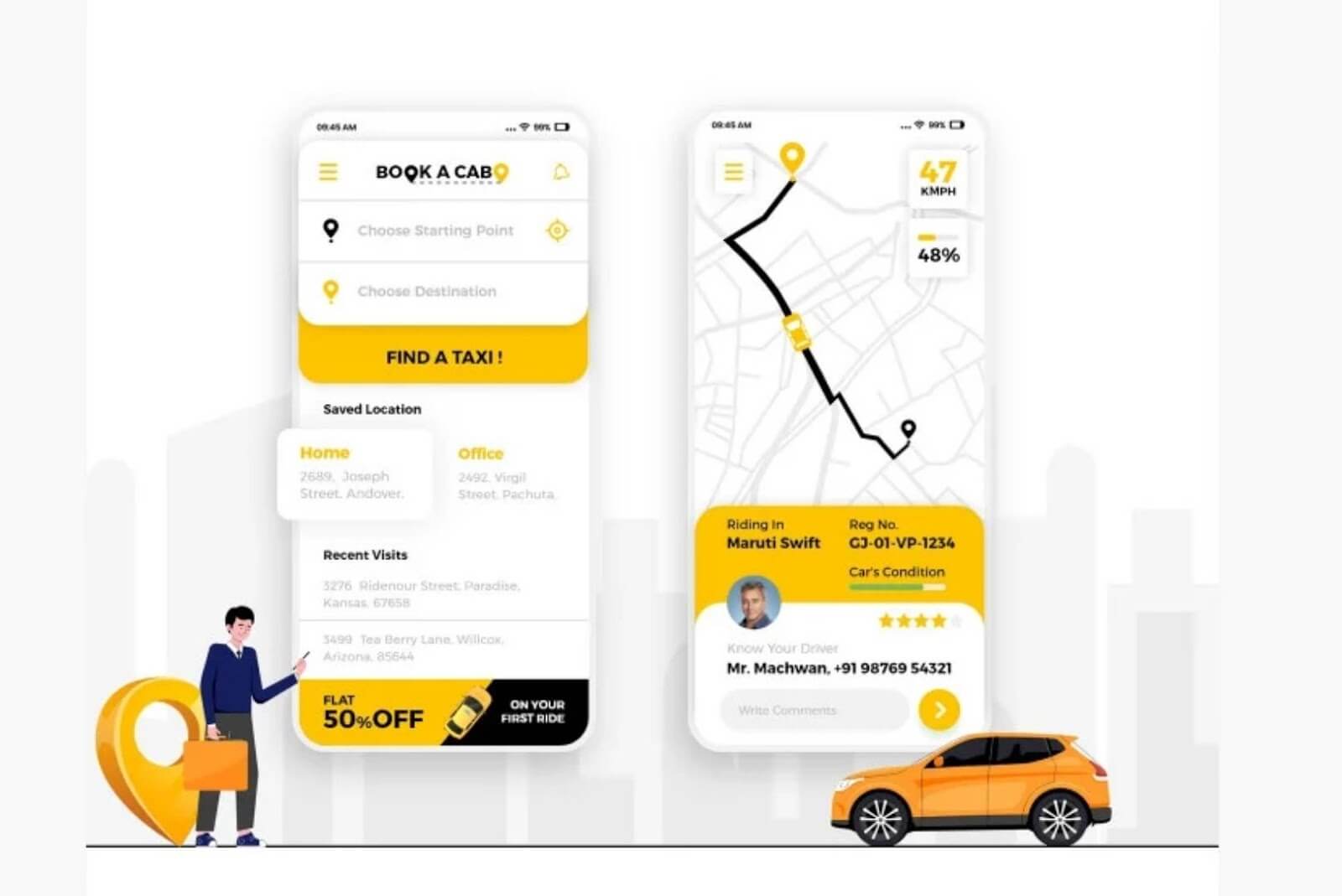 Cab Booking app with voice assistance