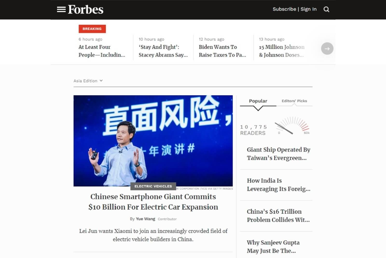 forbes web app built in angular