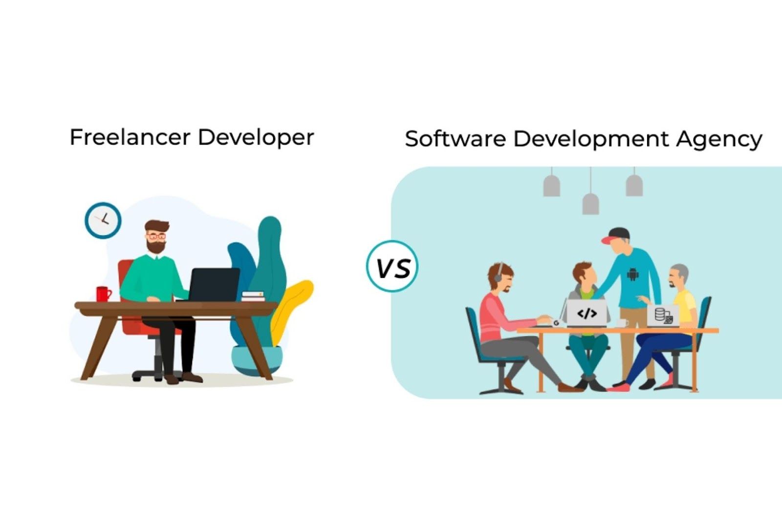 costs of hiring a freelance developer vs hiring a software development agency