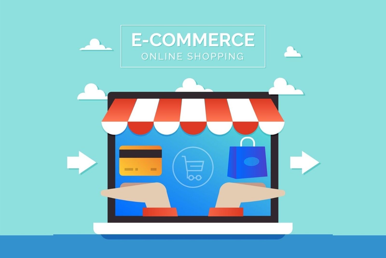 Page shop. E-Commerce фон.