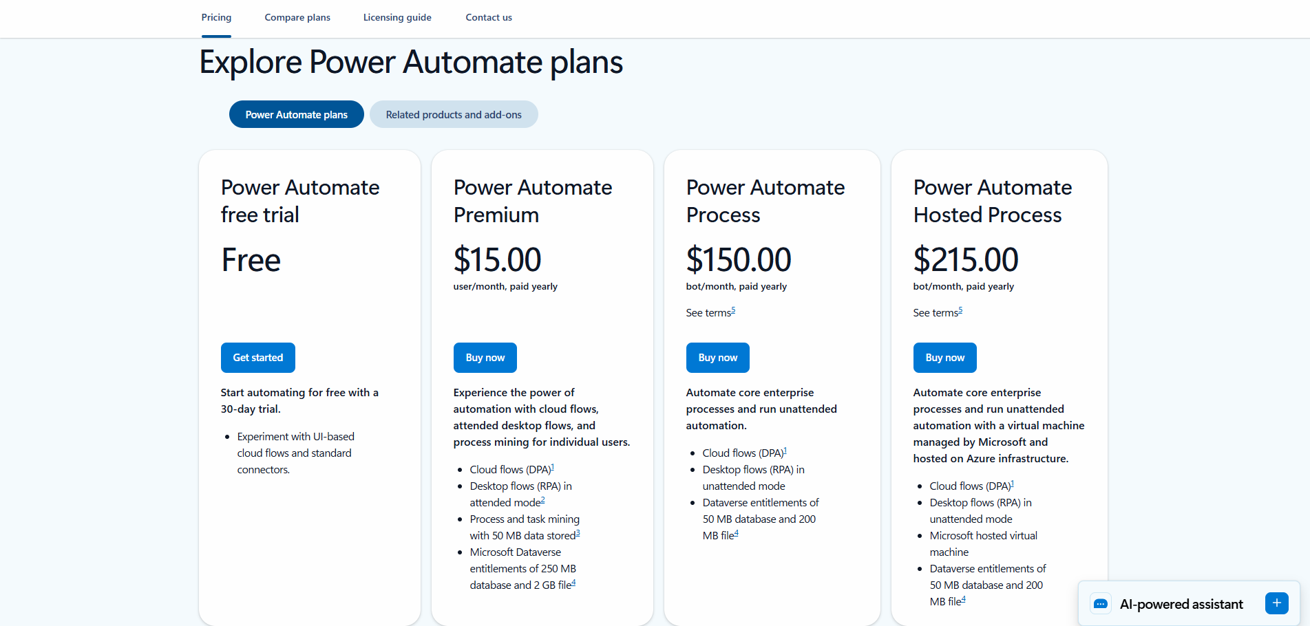 Microsoft Power Automate Pricing